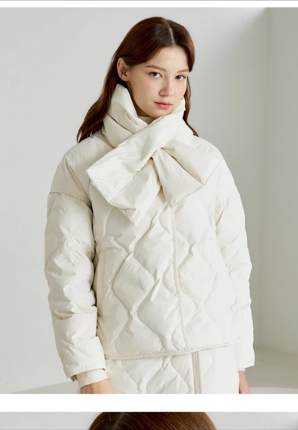 210 에디트 퀄팅 점퍼 머플러세트 55 새상품 상품이미지2