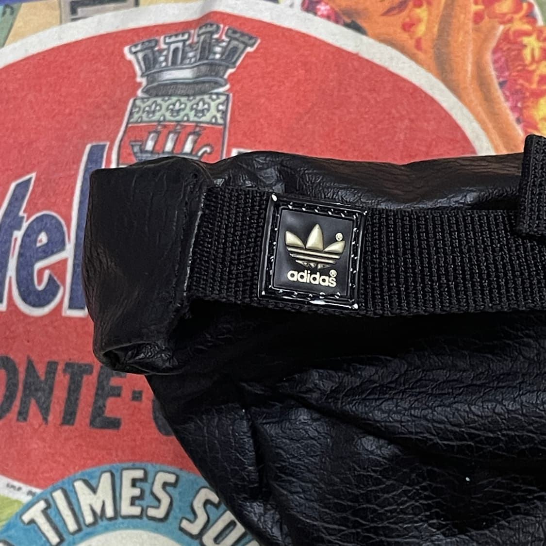 90s 아디다스 제우교역 생산 뱀피 레자 힙색 올드스쿨 미니백 가방 상품이미지6