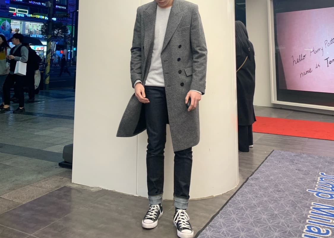 솔리드옴므 더블코트 그레이 100-105 상품이미지5