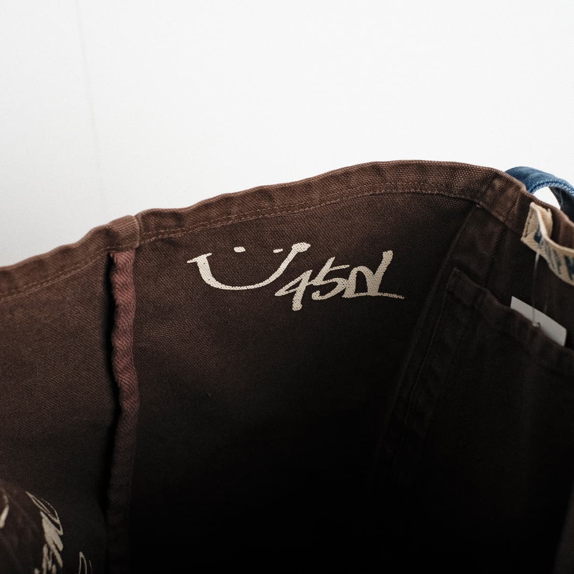 45rpm 브라운/블루 캔버스 토트백 상품이미지9