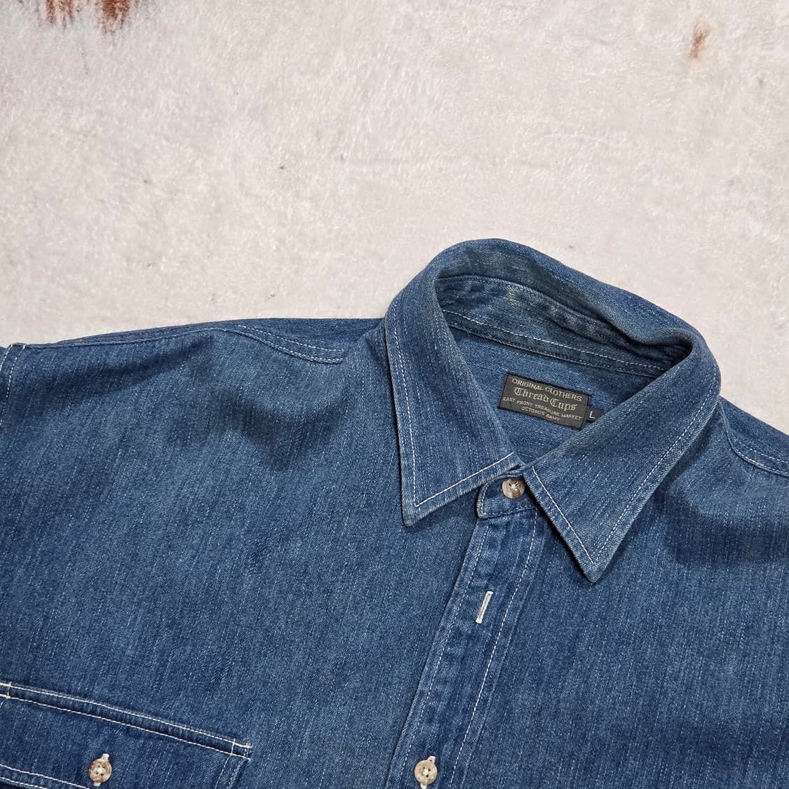 오버핏 투포켓 데님 셔츠 상품이미지2