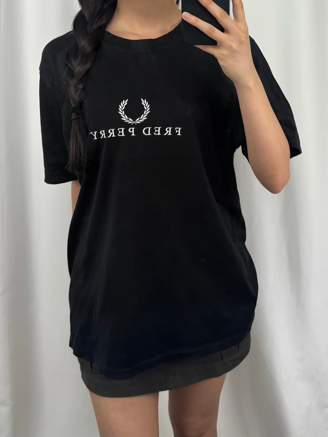 프레드페리 빅로고 블랙 반팔 상품이미지3