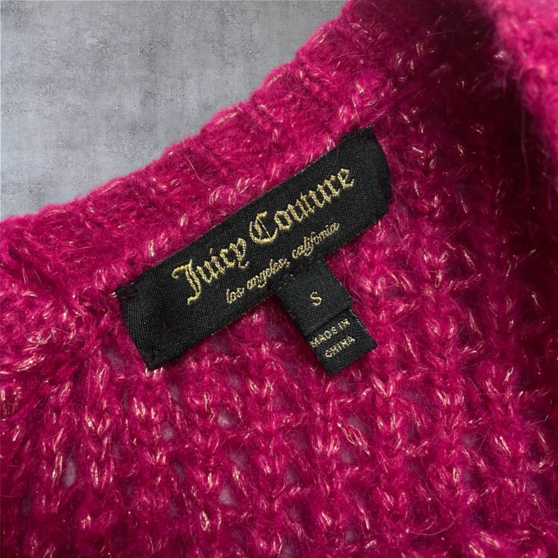 쥬시꾸뛰르 Juicy couture 딥핑크 크로셰 니트 S 상품이미지2
