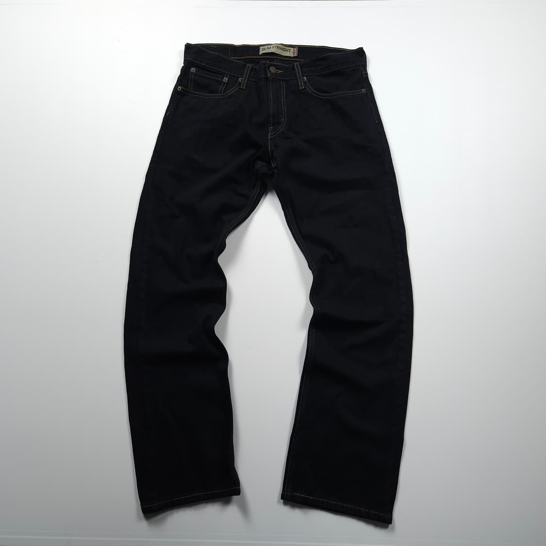 리바이스 514 아웃스티치 슬림 스트레이트 흑청 팬츠 (M) 상품이미지2