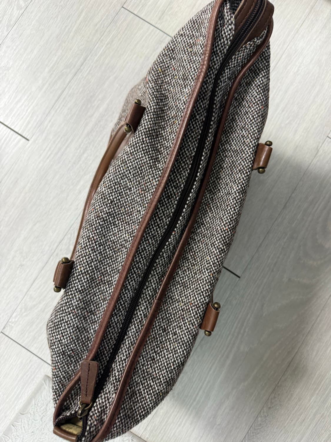 (OS)LLBEAN 엘엘빈 트위드 레더 토트백 상품이미지4