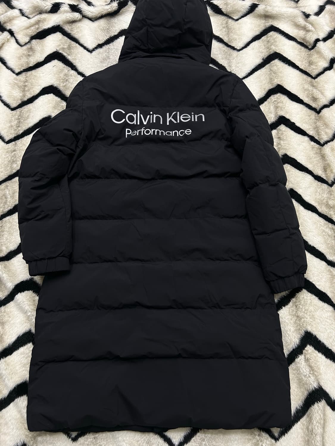 [L]켈빈클라인 퍼포먼스 후드 롱패딩/블랙 상품이미지2