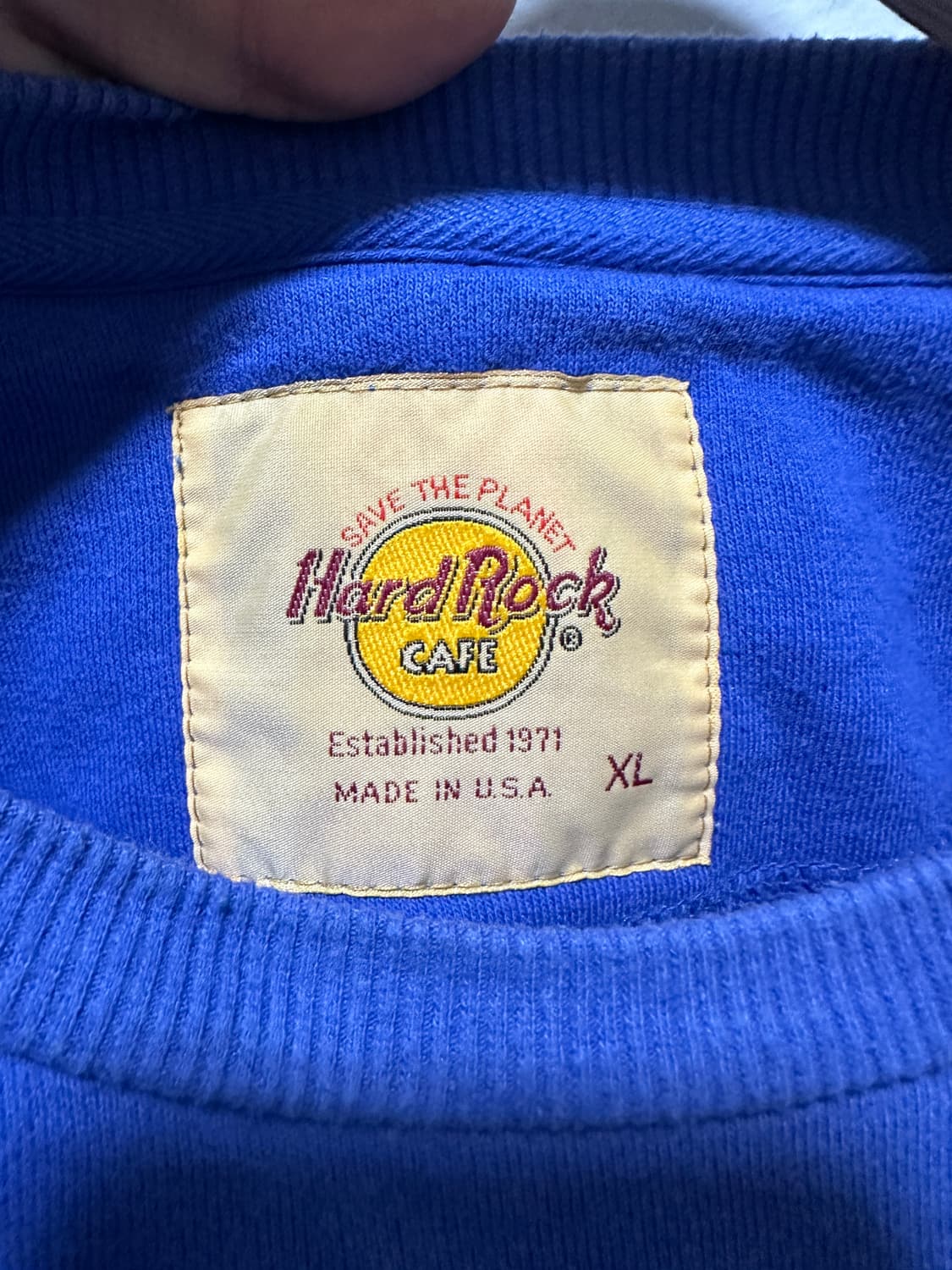 HDC 하드락 블루 컬러 로고 맨투맨 XL 상품이미지4