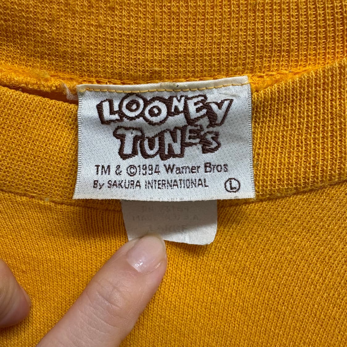 90's USA Looney tunes 트위티 루니툰즈 스웻 맨투맨  상품이미지2