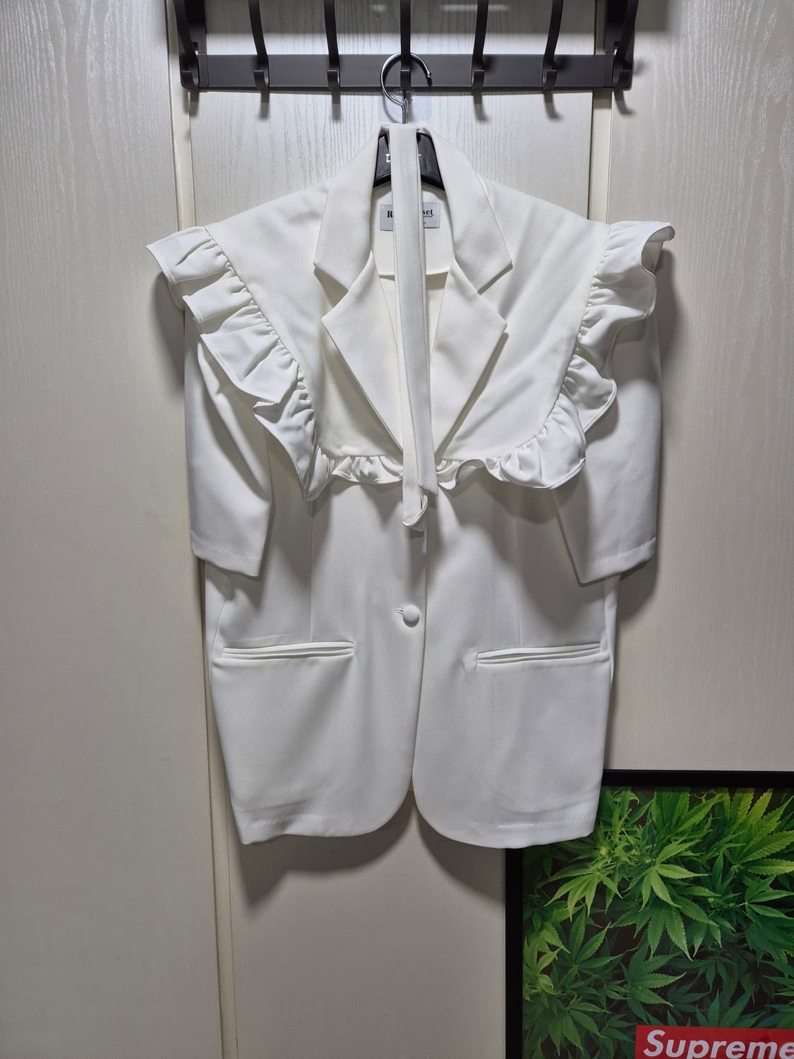 (타임세일)(새상품)DINT 딘트 화이트 프릴 블라우스 자켓 상품이미지2