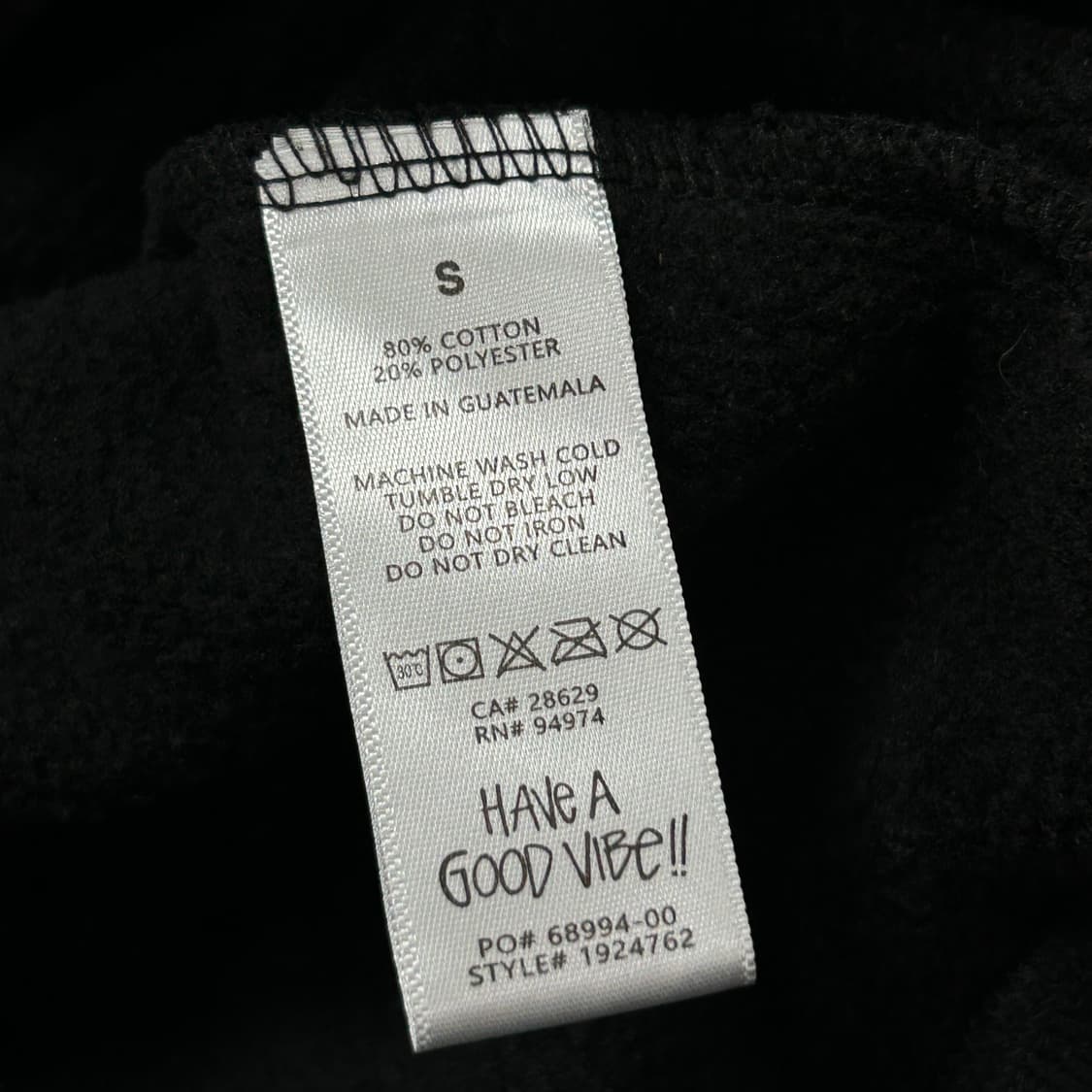 스투시 스탁로고 블랙 후드(S) 상품이미지3