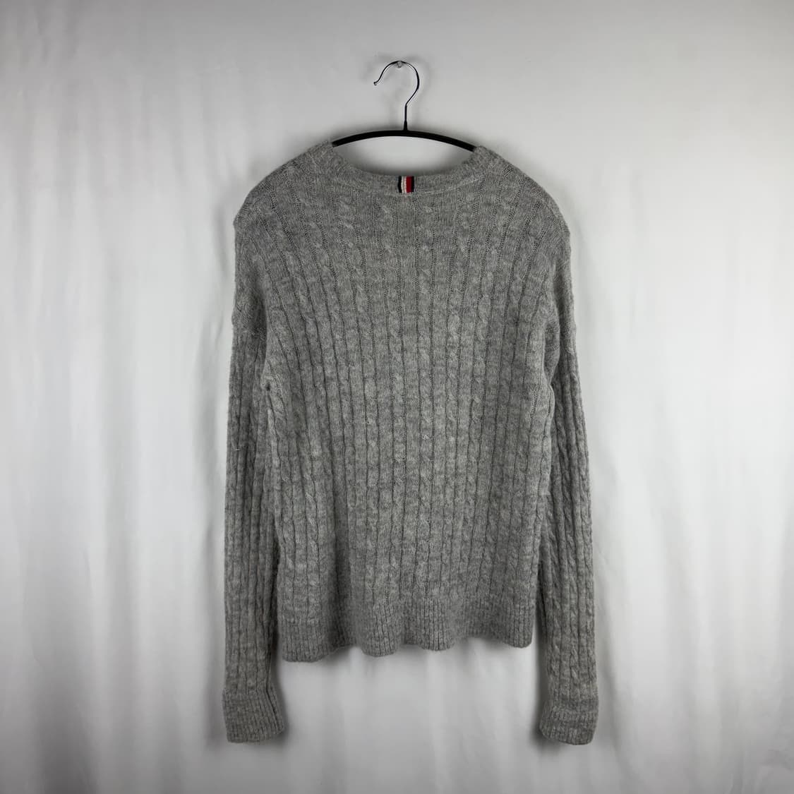 XS) 타미힐피거 우먼스 모해어 울 니트 그레이 상품이미지6