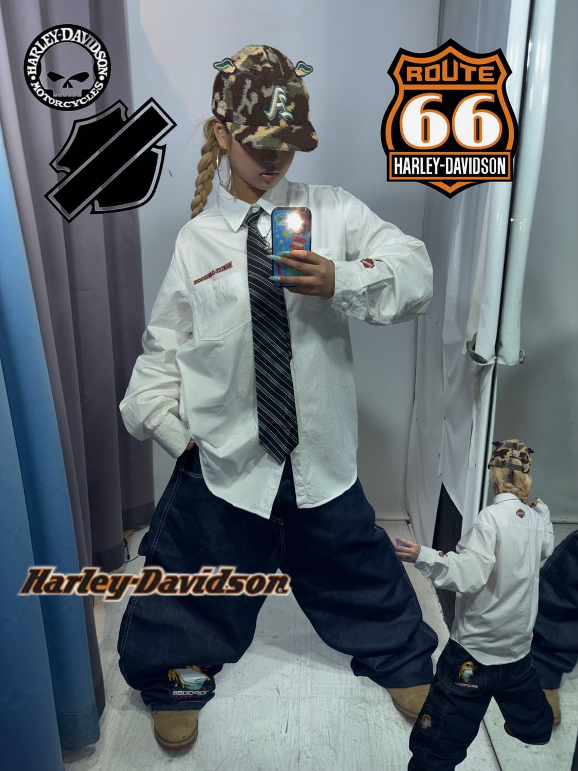 할리 데이비슨 화이트 셔츠 상품이미지1