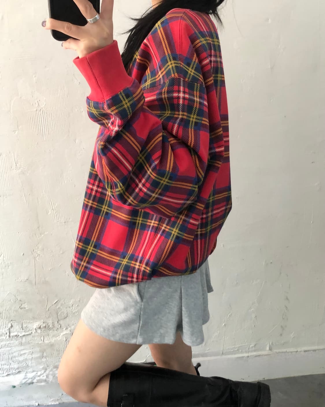 Nike 나이키 NRG 플레이드 스우시 스트라이프 체크 맨투맨 상품이미지4