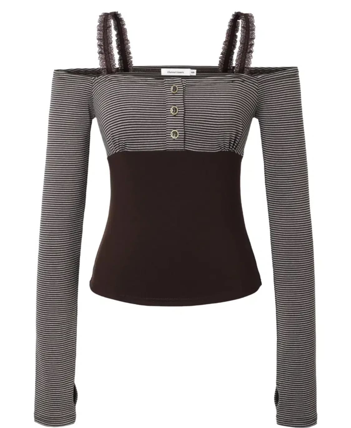 쓰리타임즈 pipi stripe off top 상품이미지1