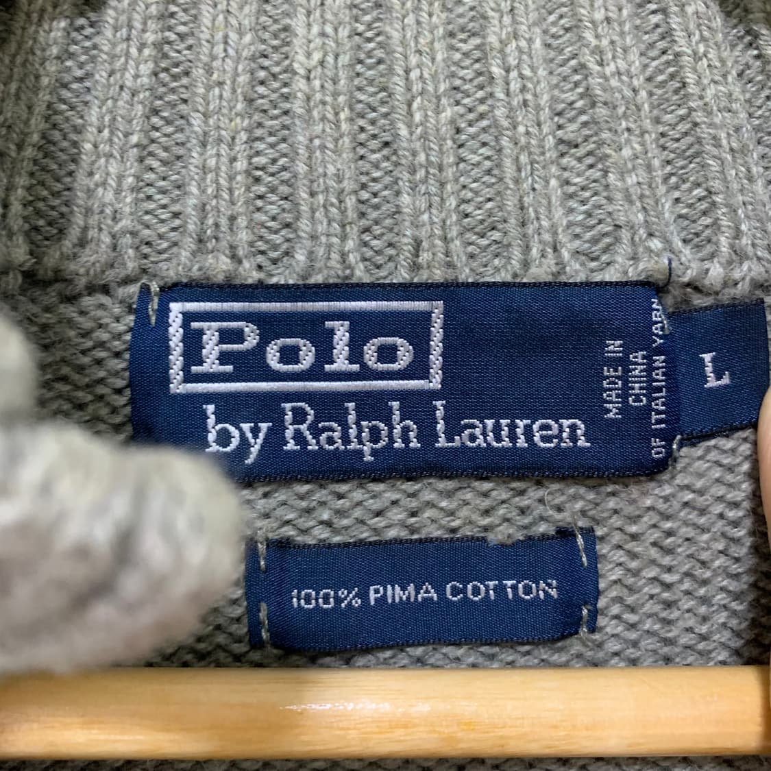 폴로랄프로렌 하프넥 반집업 빈티지 니트 올리브 베이지 L 상품이미지5