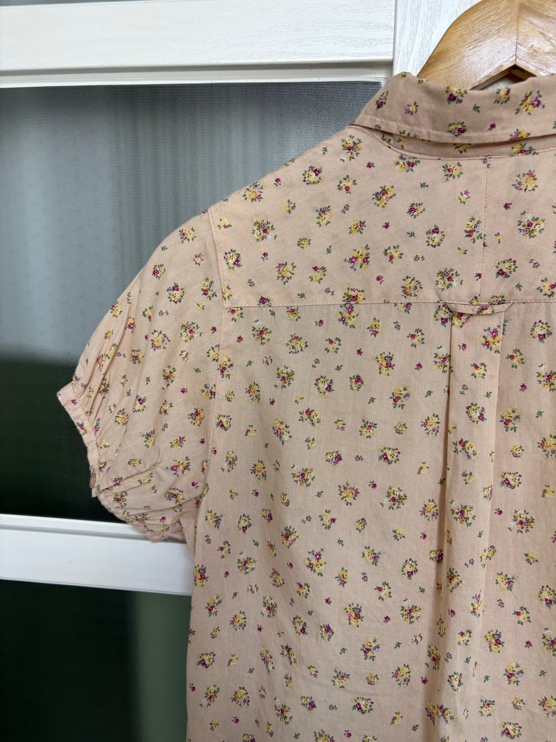 살구 플라워 반소매 블라우스 상품이미지5