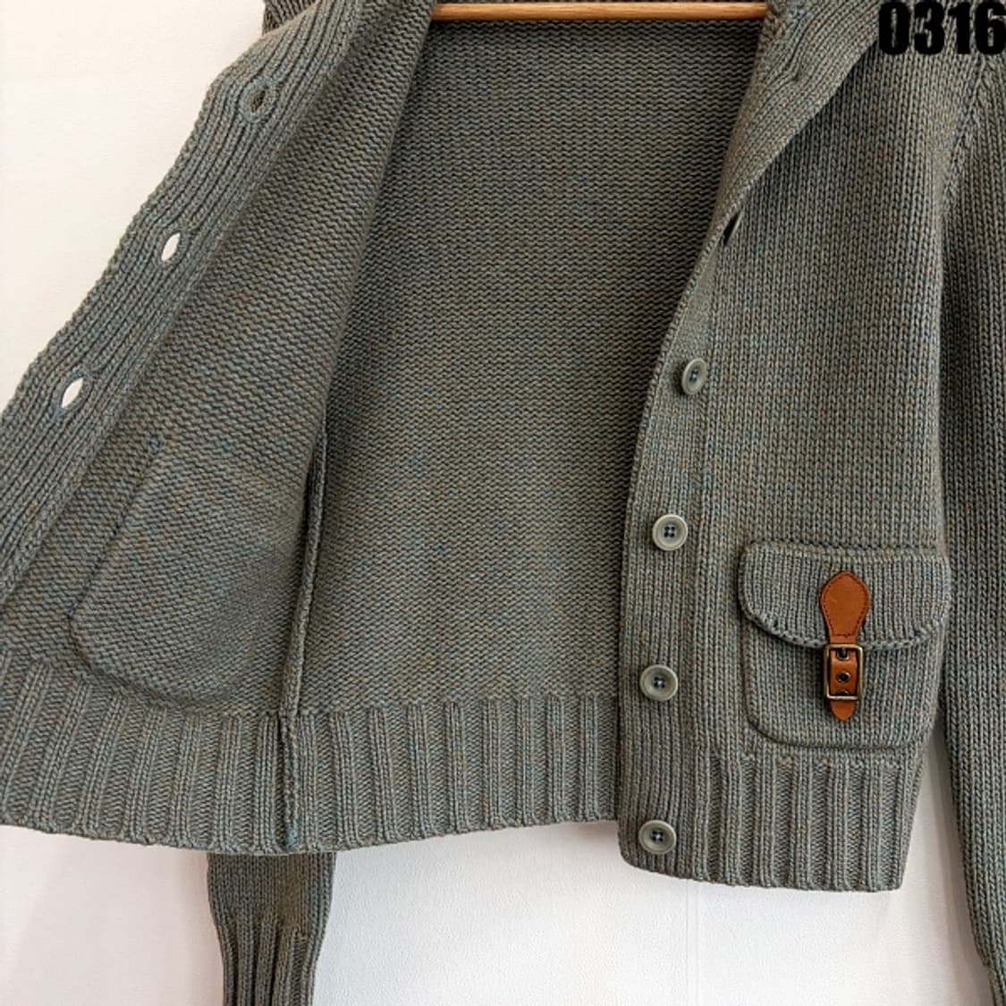 폴로 랄프로렌 니트 가디건 M 0316 올리브 실측 XS 상품이미지4