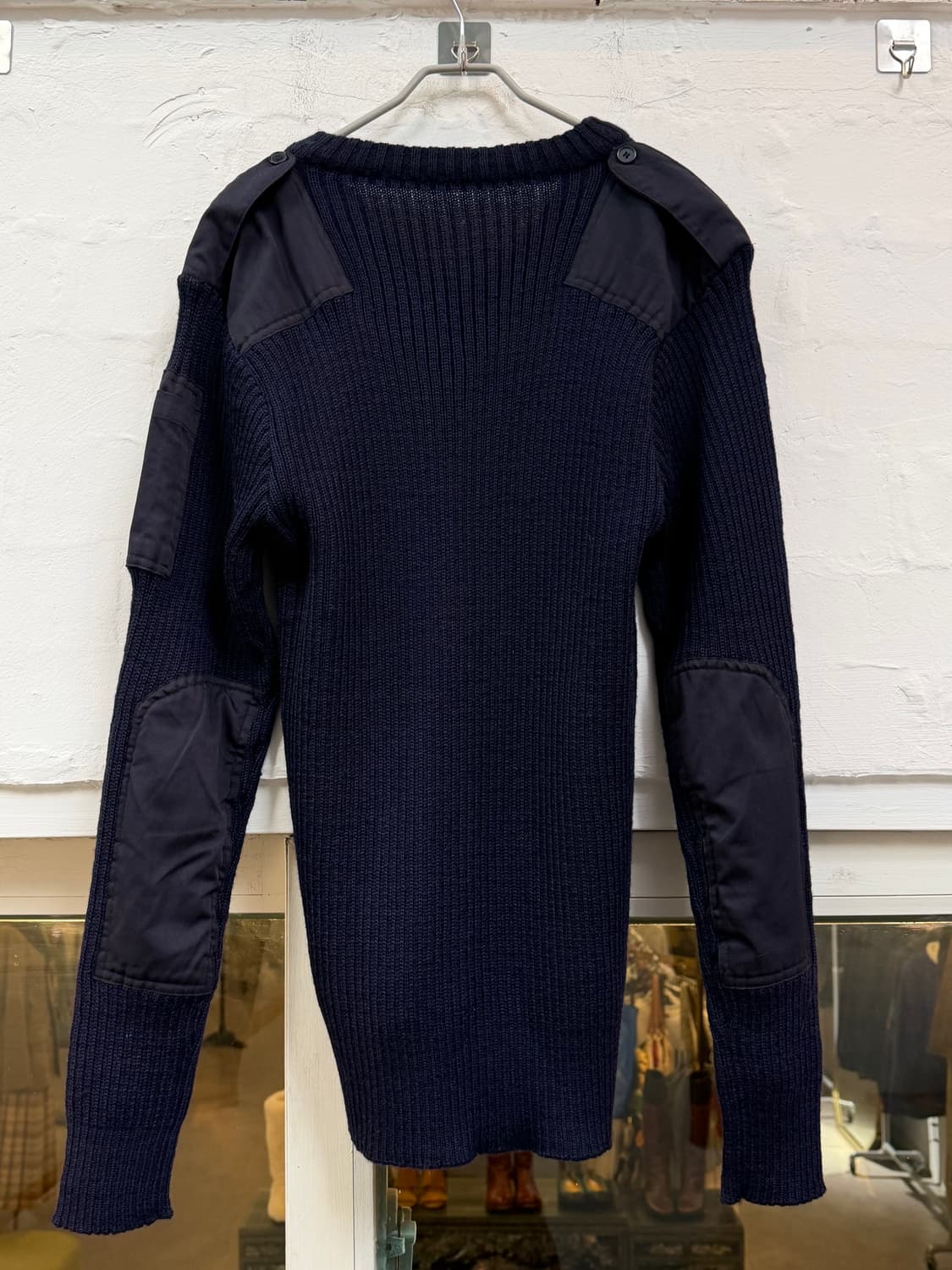 Vintage 네이비 V넥 코만도 스웨터 OS 상품이미지3