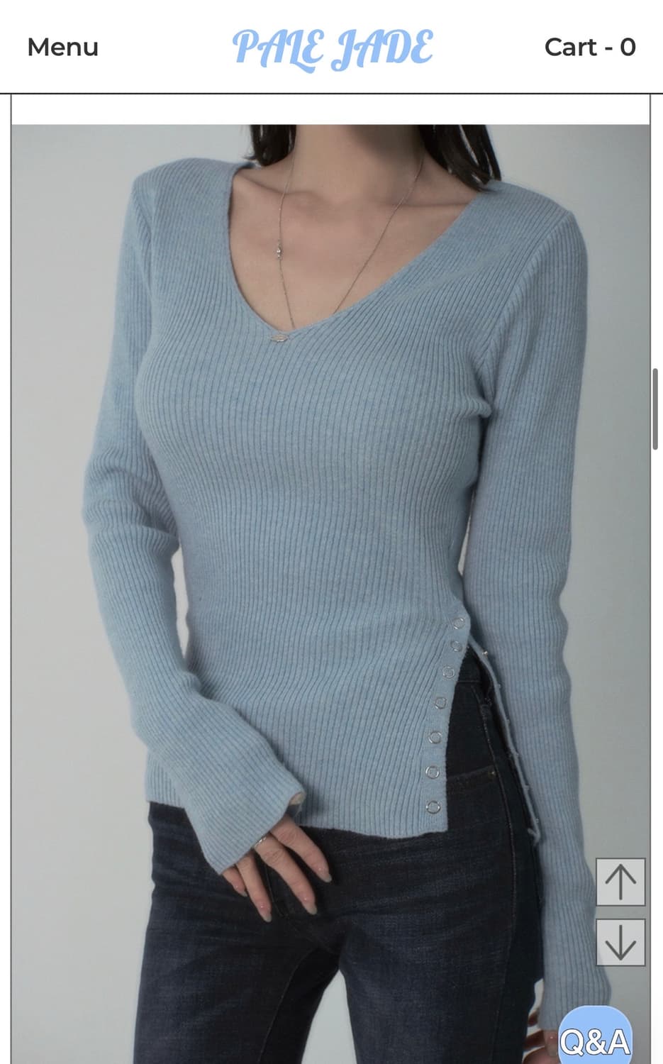 페일제이드 Side Slit V-Neck Ribbed Knit T 니트 상품이미지2