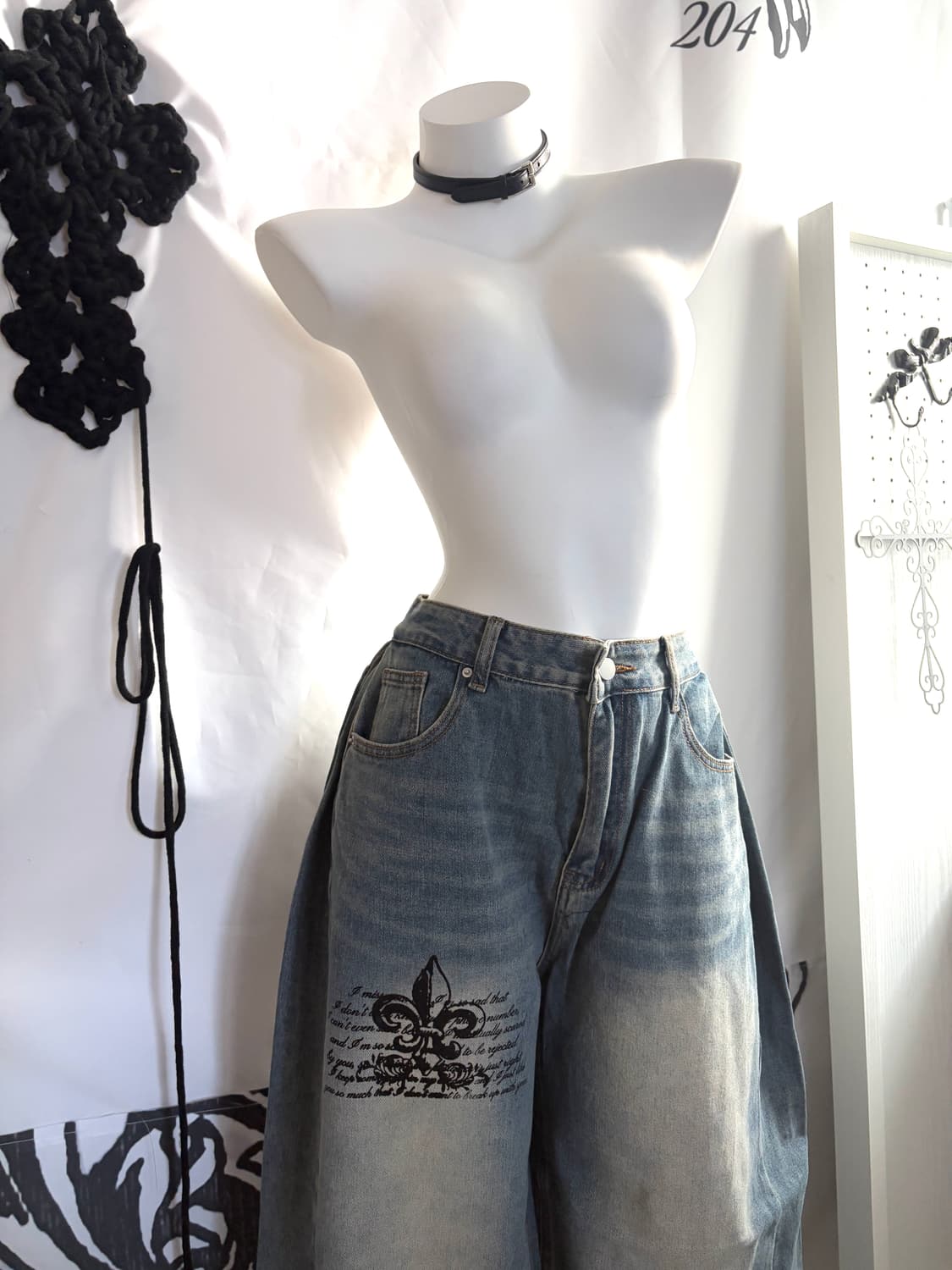 • denim hurt printed wide pants  상품이미지3