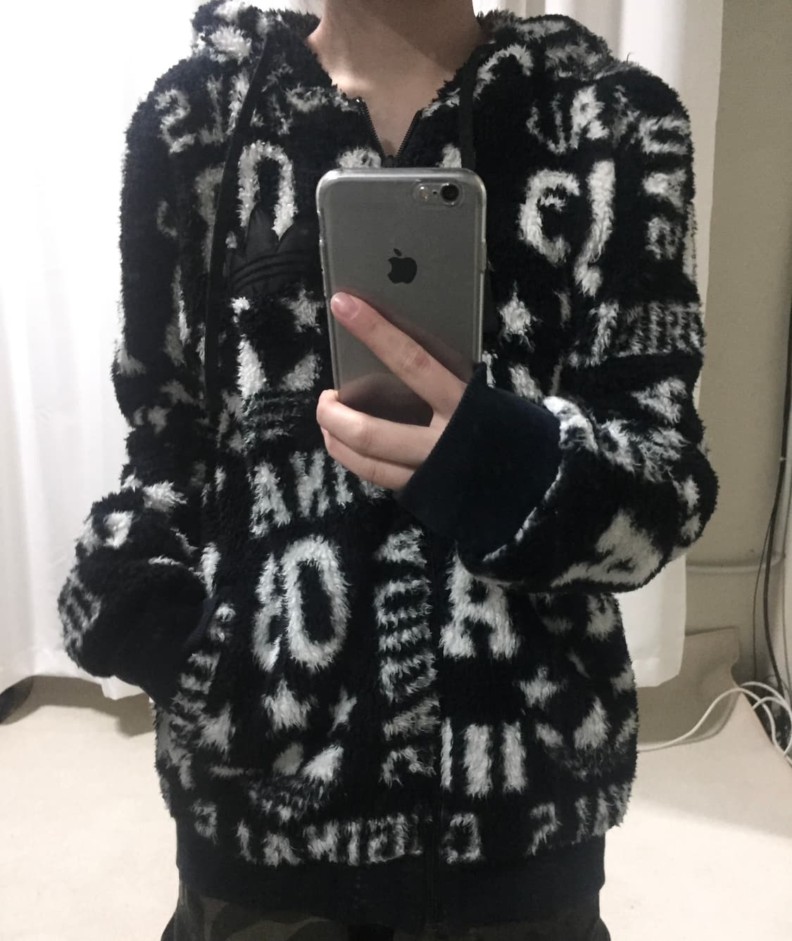 아디다스 백로고 패턴 후리스 후드집업 95 상품이미지1