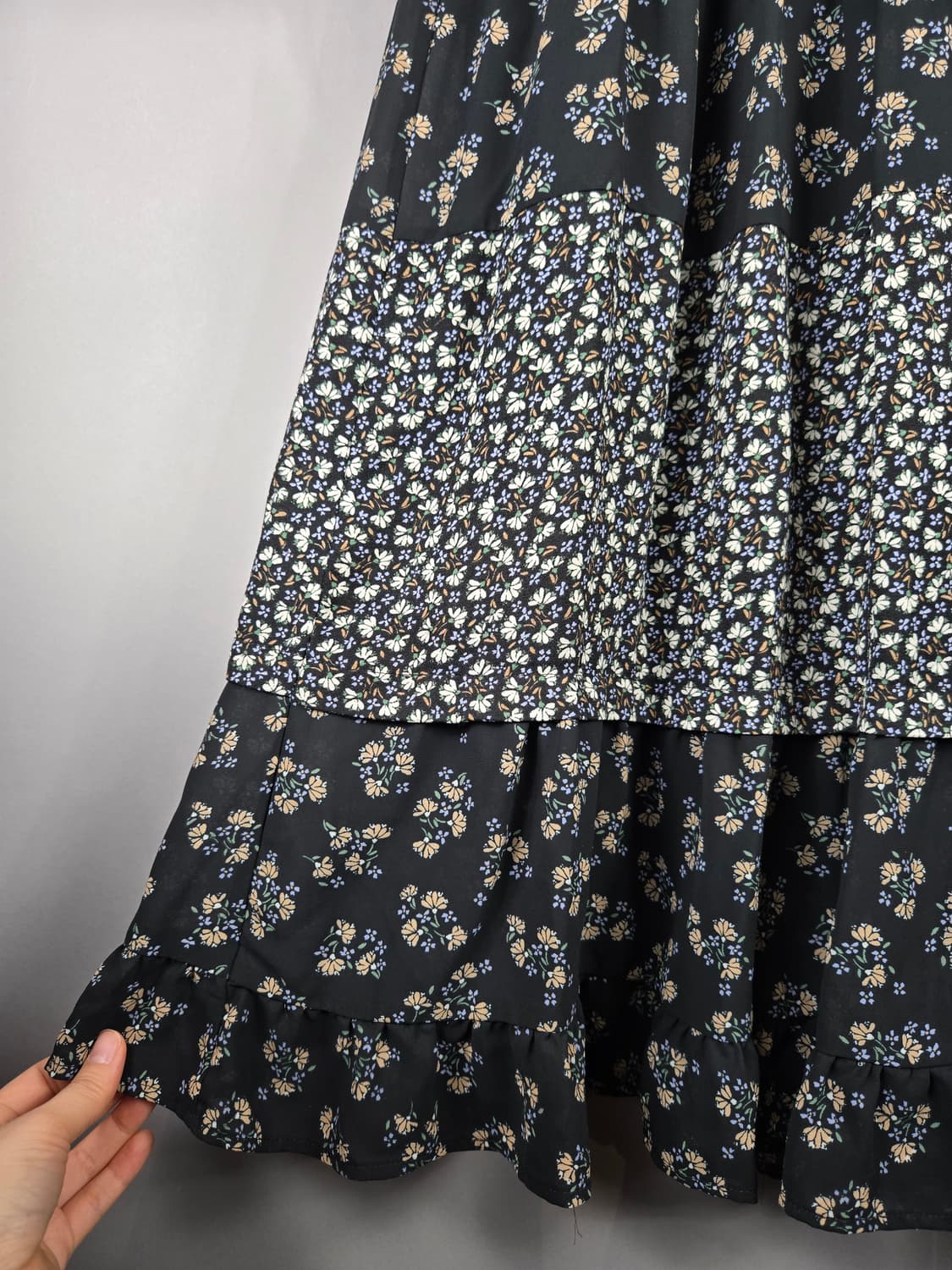 [무료배송]써스데이아일랜드 M 기모 안감 플라워 쉬폰 롱 원피스 상품이미지4