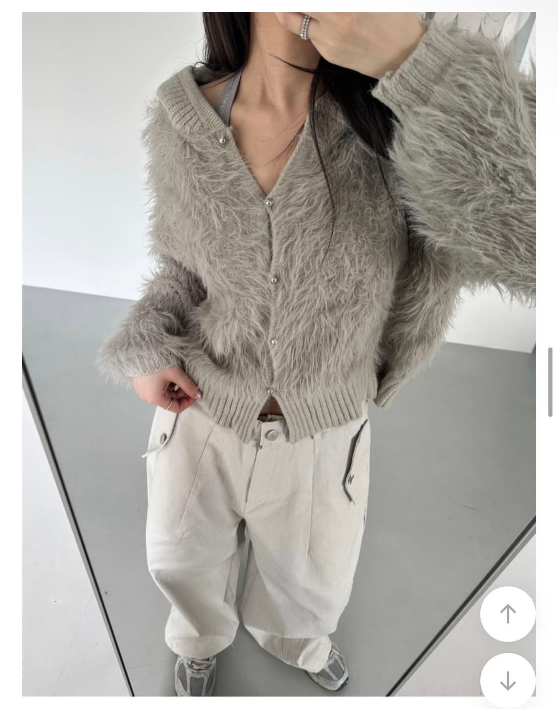 퍼 후드 가디건  상품이미지1