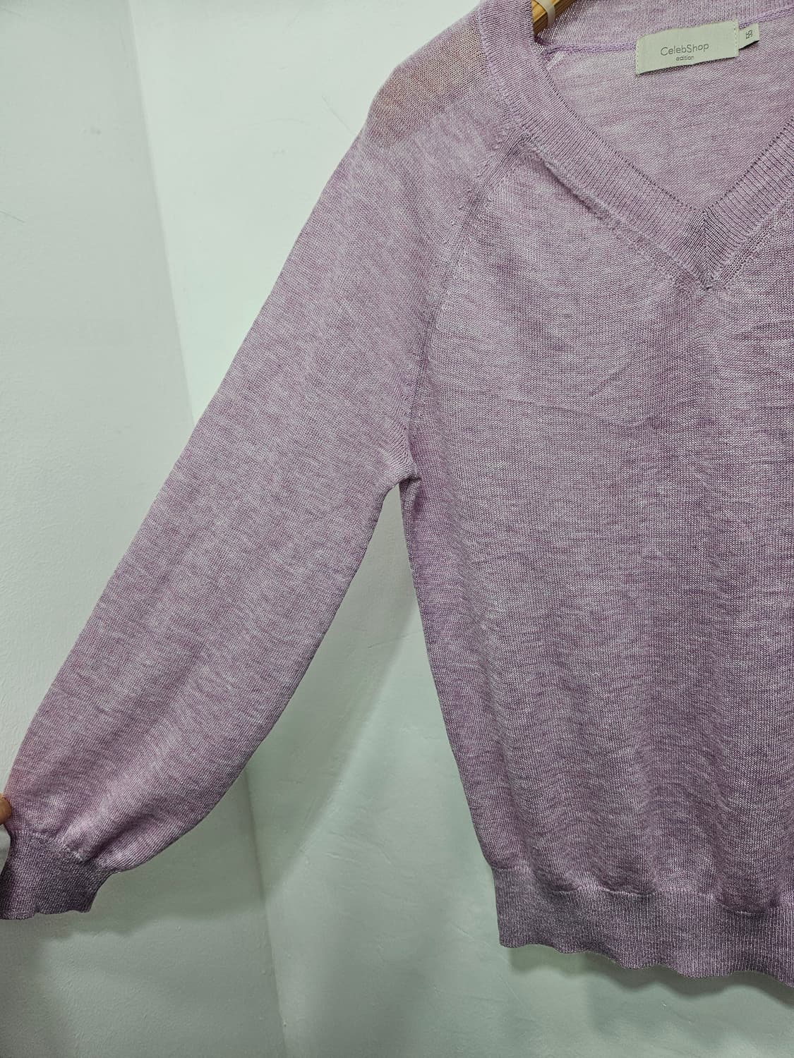 셀렉샵(CelebShop) 브이넥 니트, 라벤더 55 상품이미지5