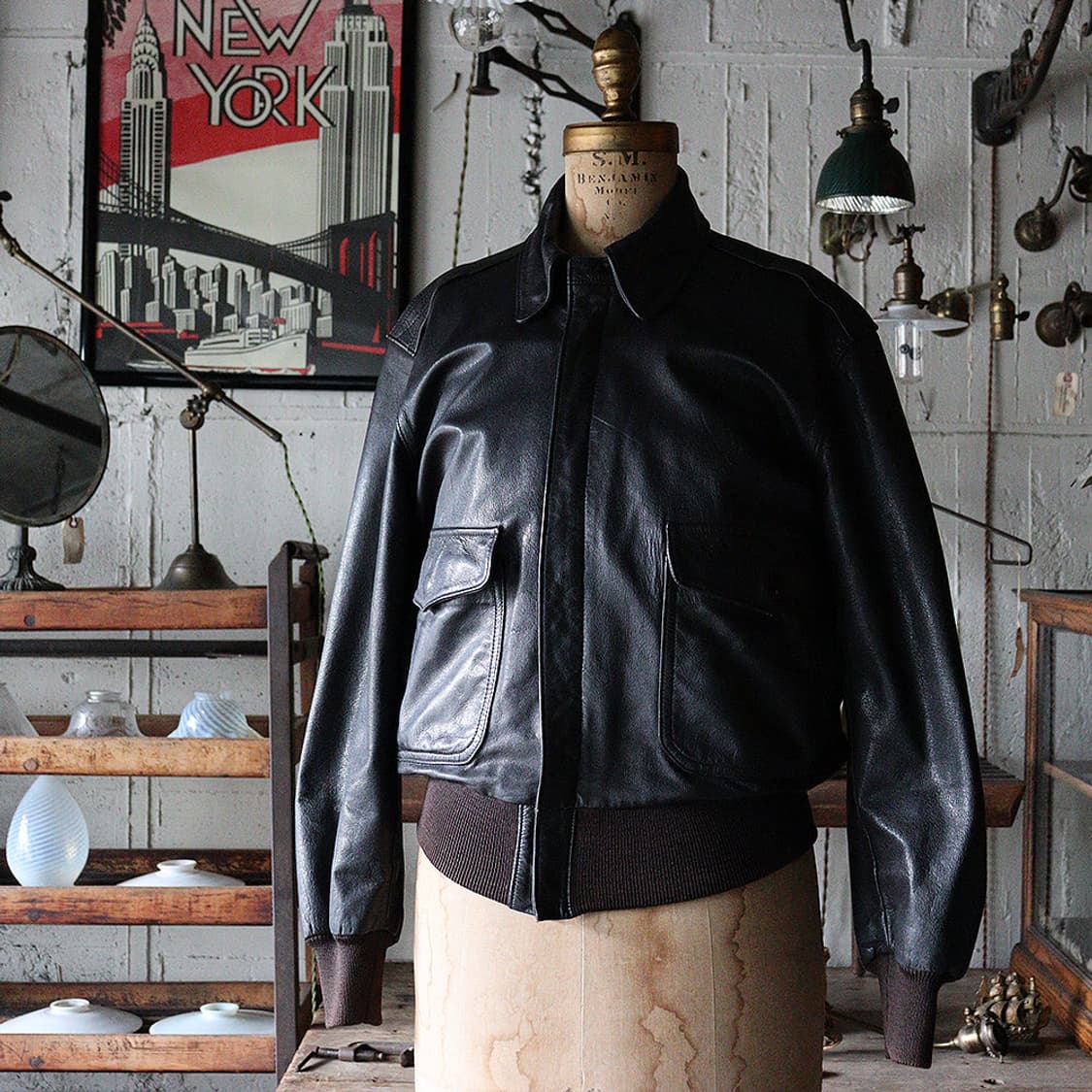 [L] 엘엘빈 ll bean A2 레더 자켓 상품이미지1