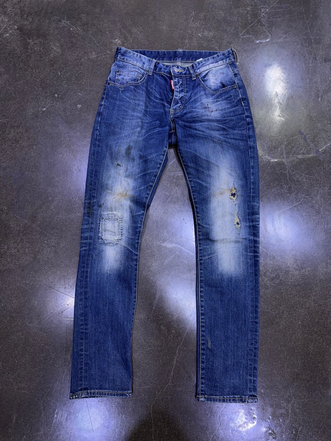 디스퀘어드2 야구진2 더티 워싱 데미지 슬림핏 데님팬츠 46 상품이미지1