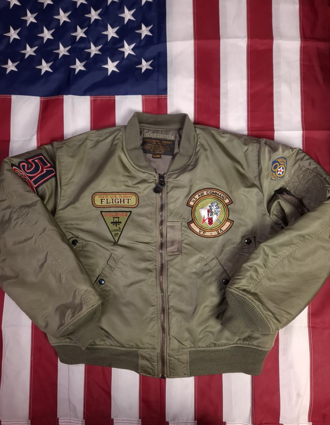 밀리터리 USA MA-1 TYPE 엠브로이드 항공자켓 상품이미지5