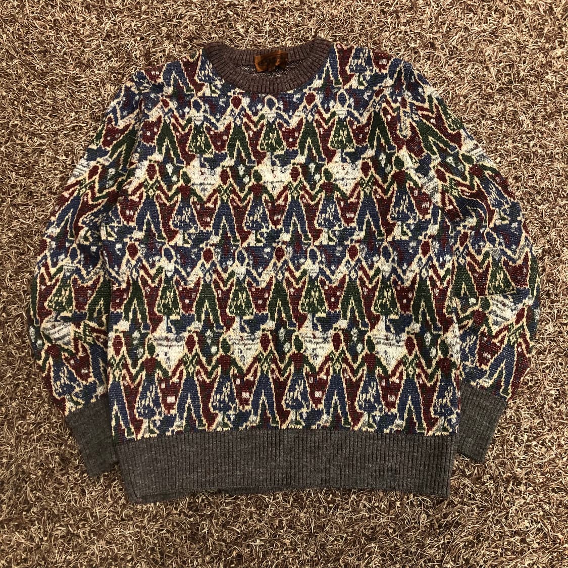 미쏘니 울 멀티컬러 패턴 니트 상품이미지1