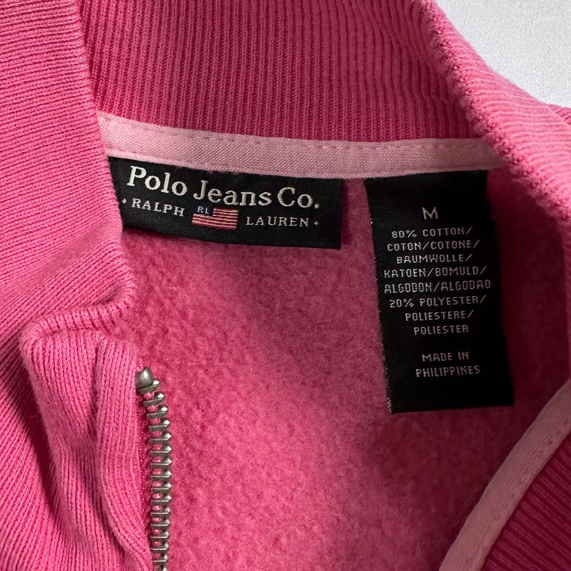 폴로 진스 핑크 스웻 집업 상품이미지5