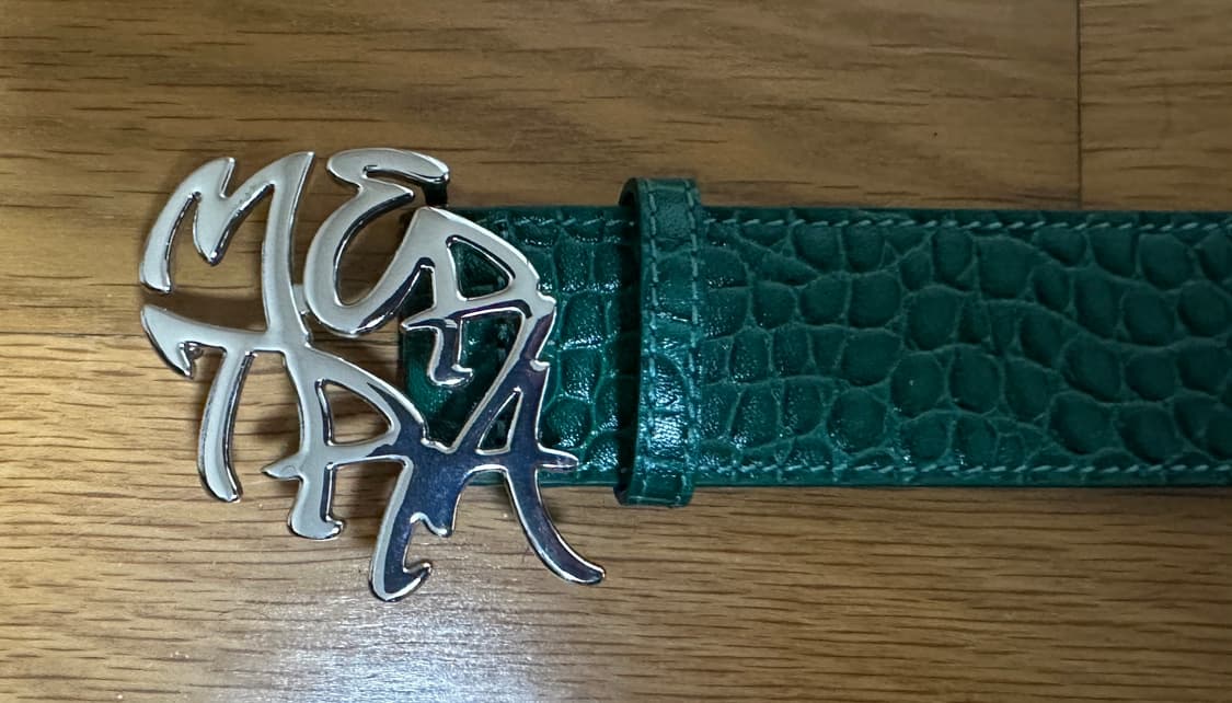 메르트라 악어 가죽 패턴 벨트 그린 상품이미지7