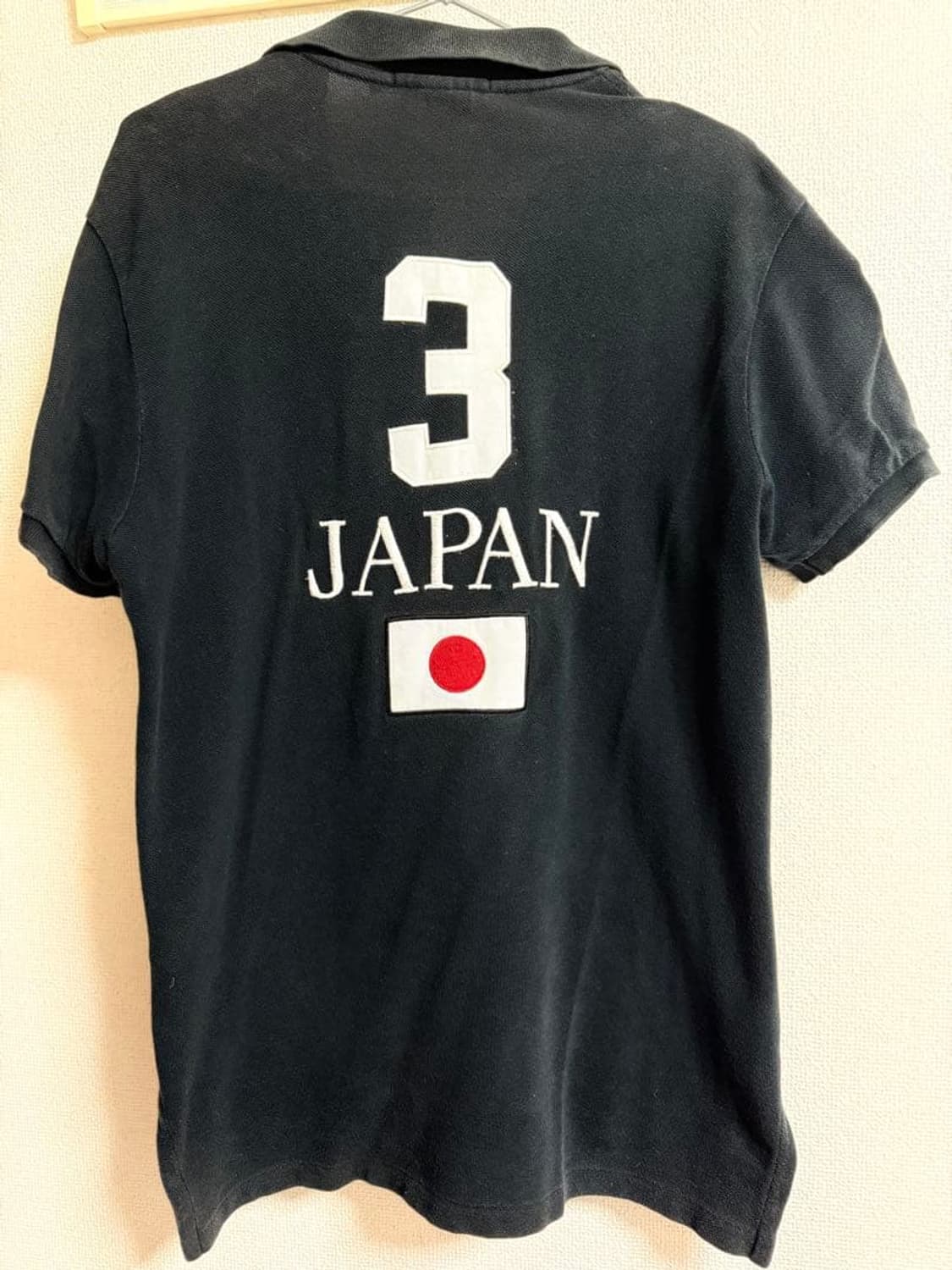 폴로 랄프 로렌 빅포니 재팬 국기 패치 반팔 카라티 블랙 상품이미지3