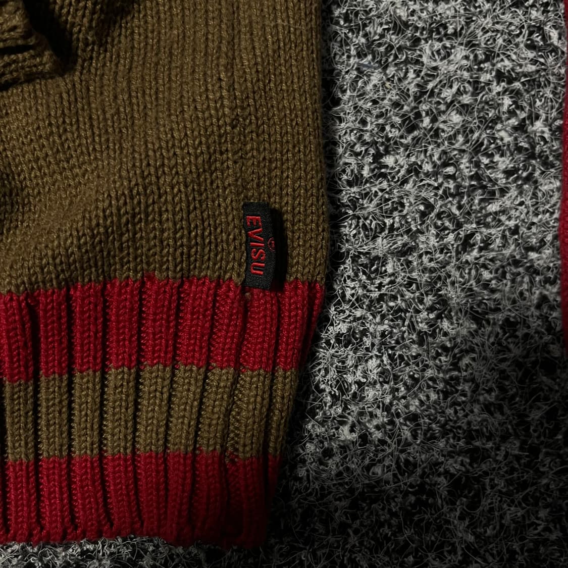 에비수 자수 코튼 니트 집업  상품이미지6