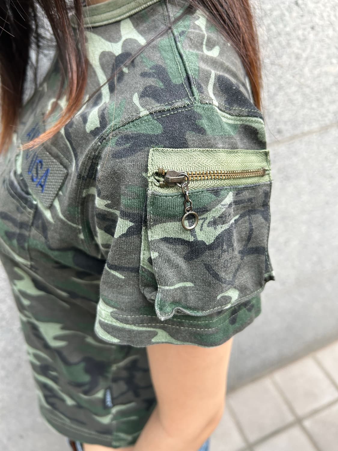 아비렉스 카모 크롭 티셔츠 베이비 티 상품이미지4