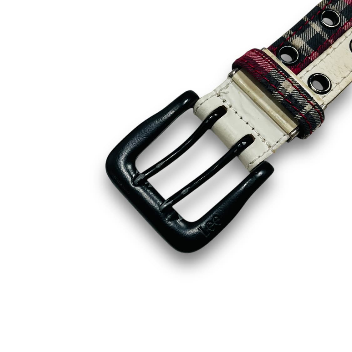 Lee 00s 더블링 패턴 체크 펑크 레더 빈티지 벨트 상품이미지7