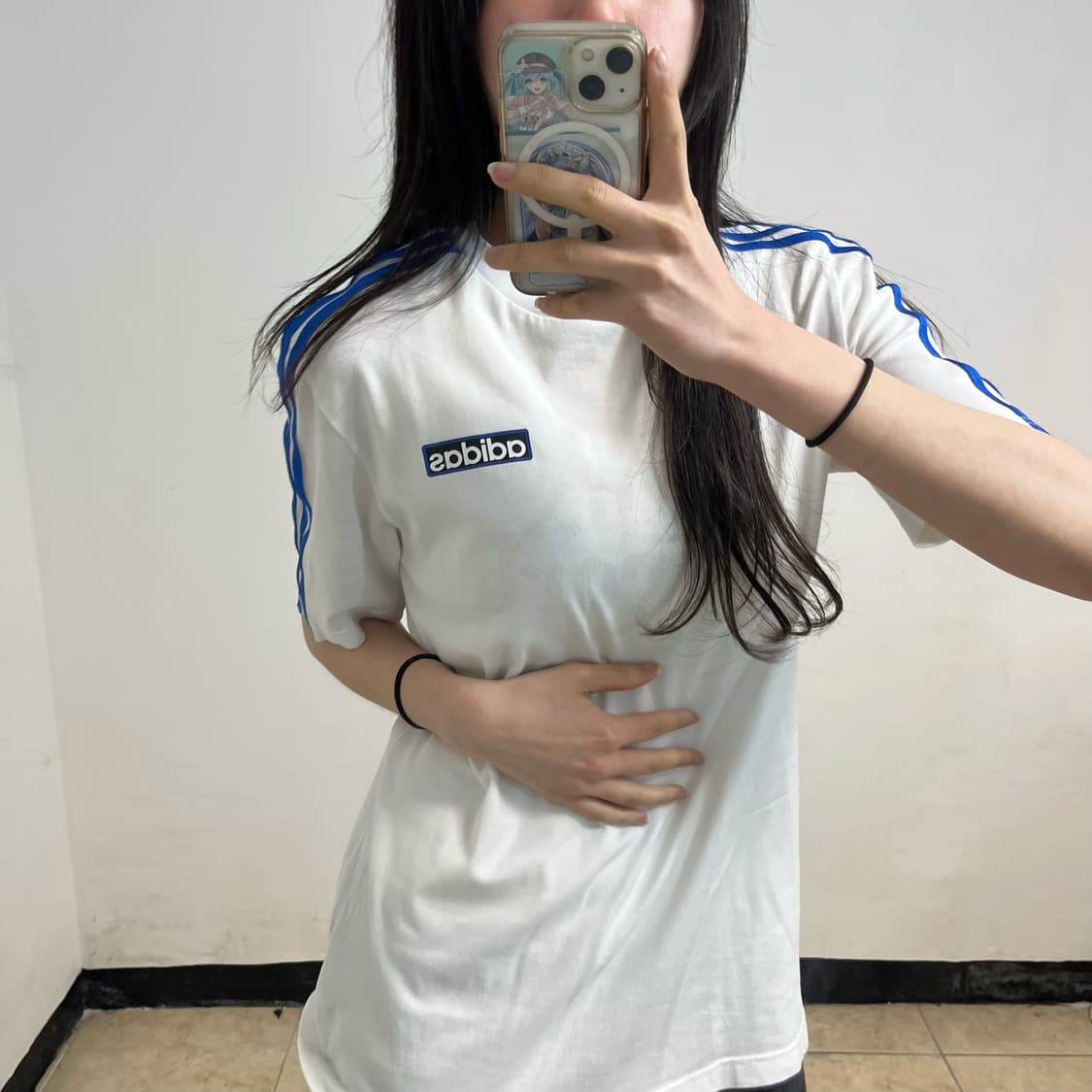 Adidas blue color block t-shirt 상품이미지2