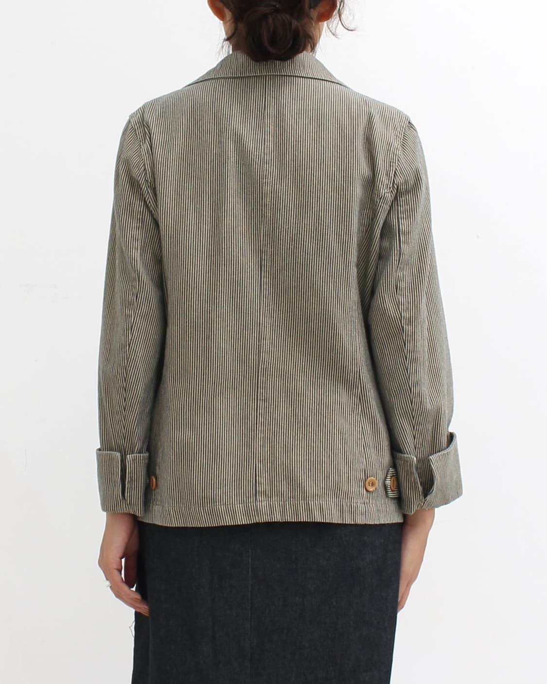 일본 빈티지 페이지보이 앤 알리시아 스트라이프 코튼 더블 자켓 상품이미지10