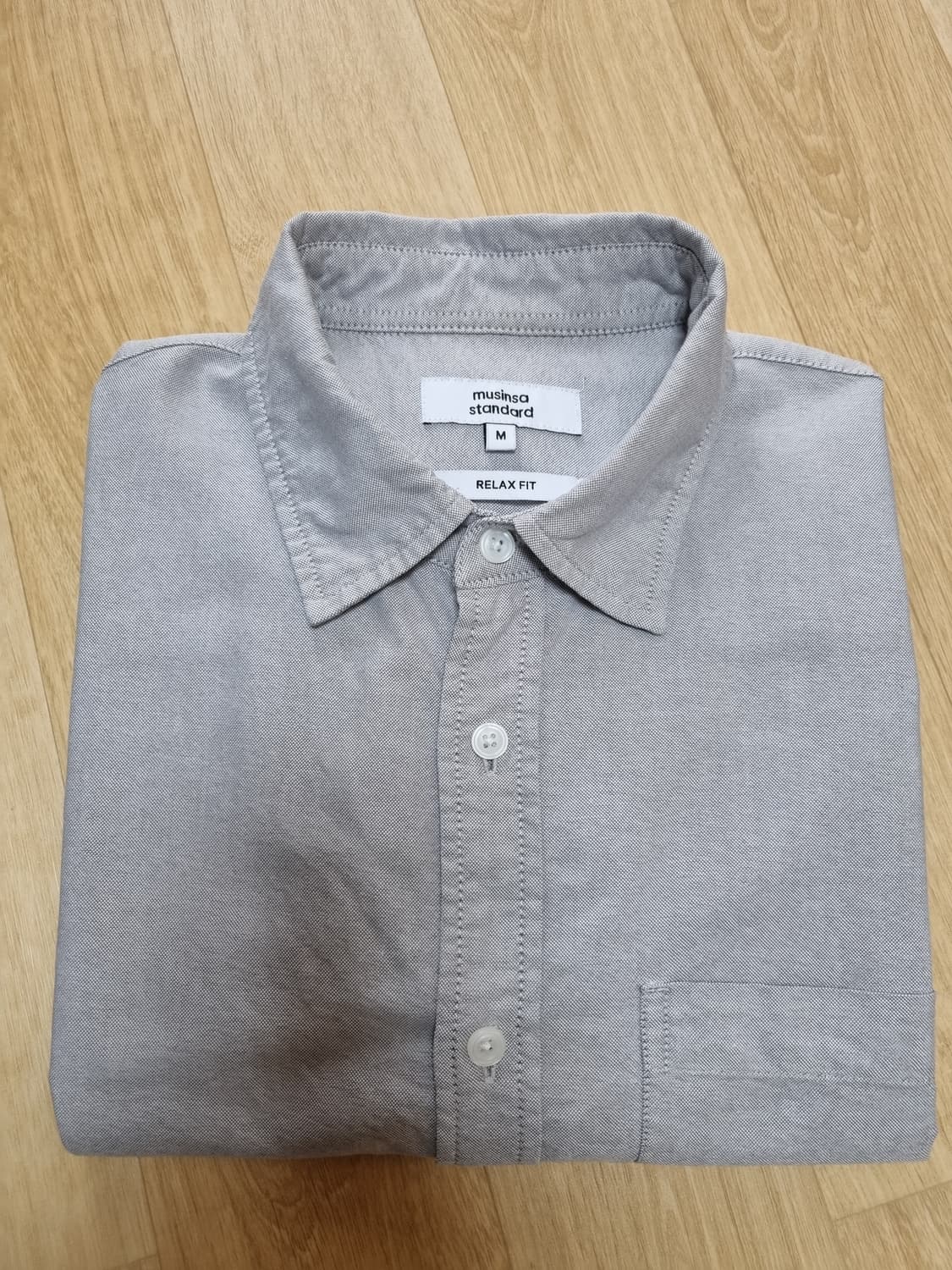 무신사 스탠다드 릴렉스 핏 옥스포드 셔츠 [그레이] 
M 상품이미지1