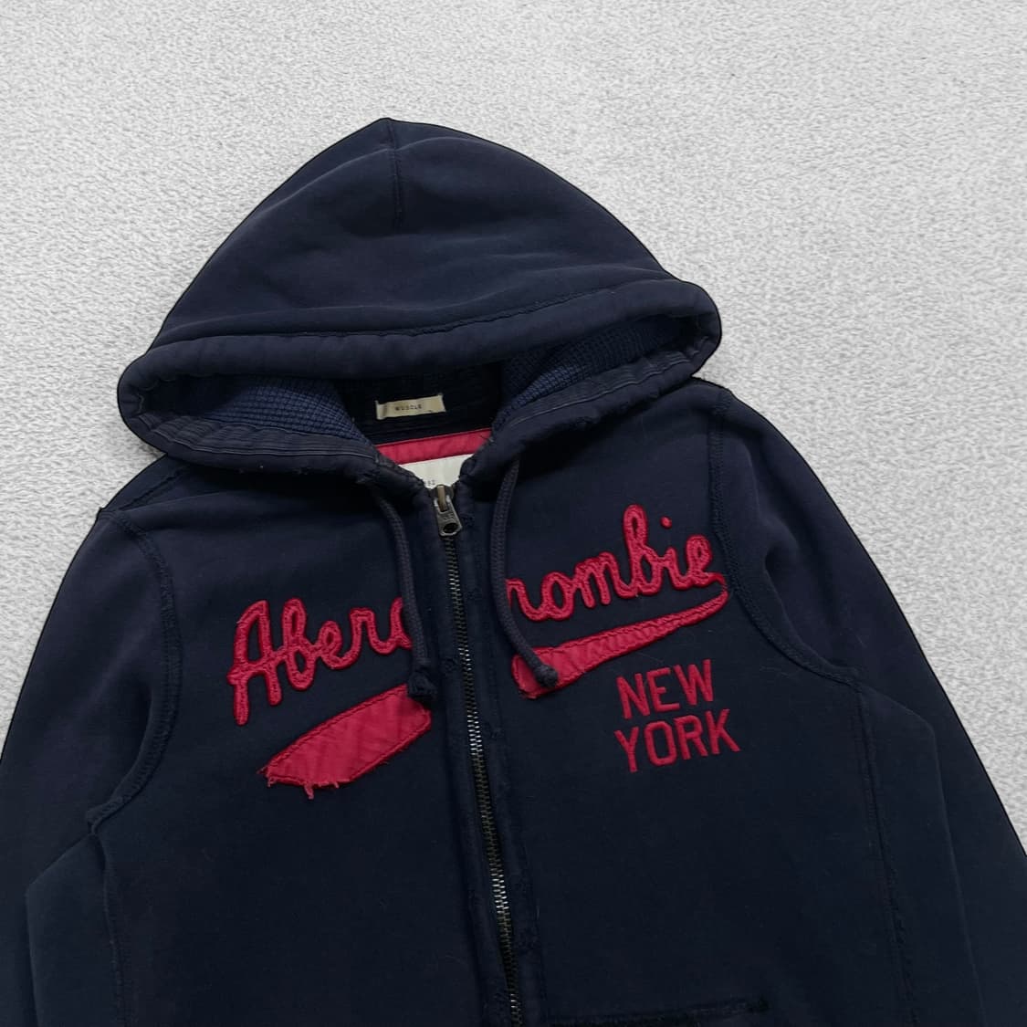 아베크롬비 스펠 로고 후드집업 네이비 상품이미지3