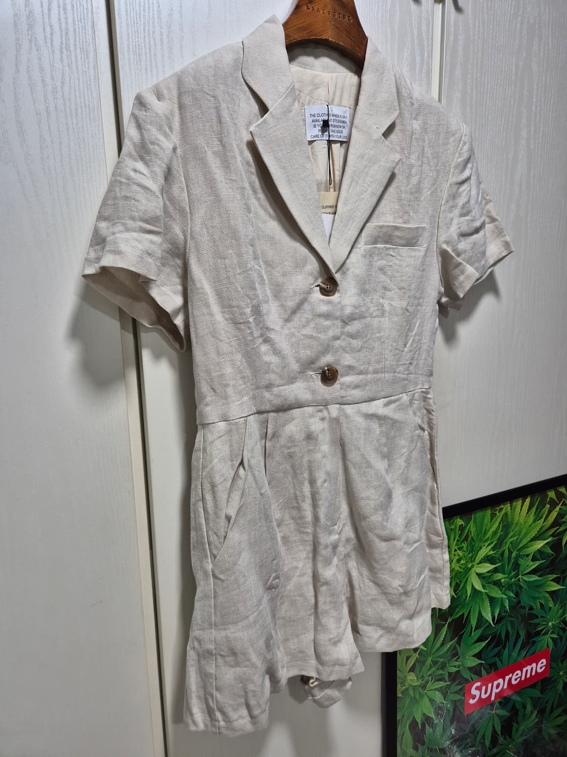 (타임세일)(새상품)스타일난다 린넨 반팔 점프수트 상품이미지3