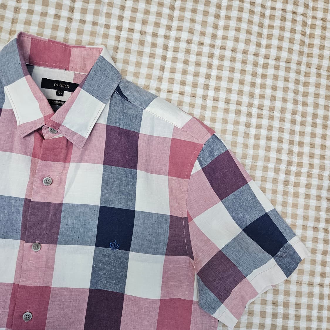 올젠 린넨 반소매 셔츠 남자100 상품이미지3