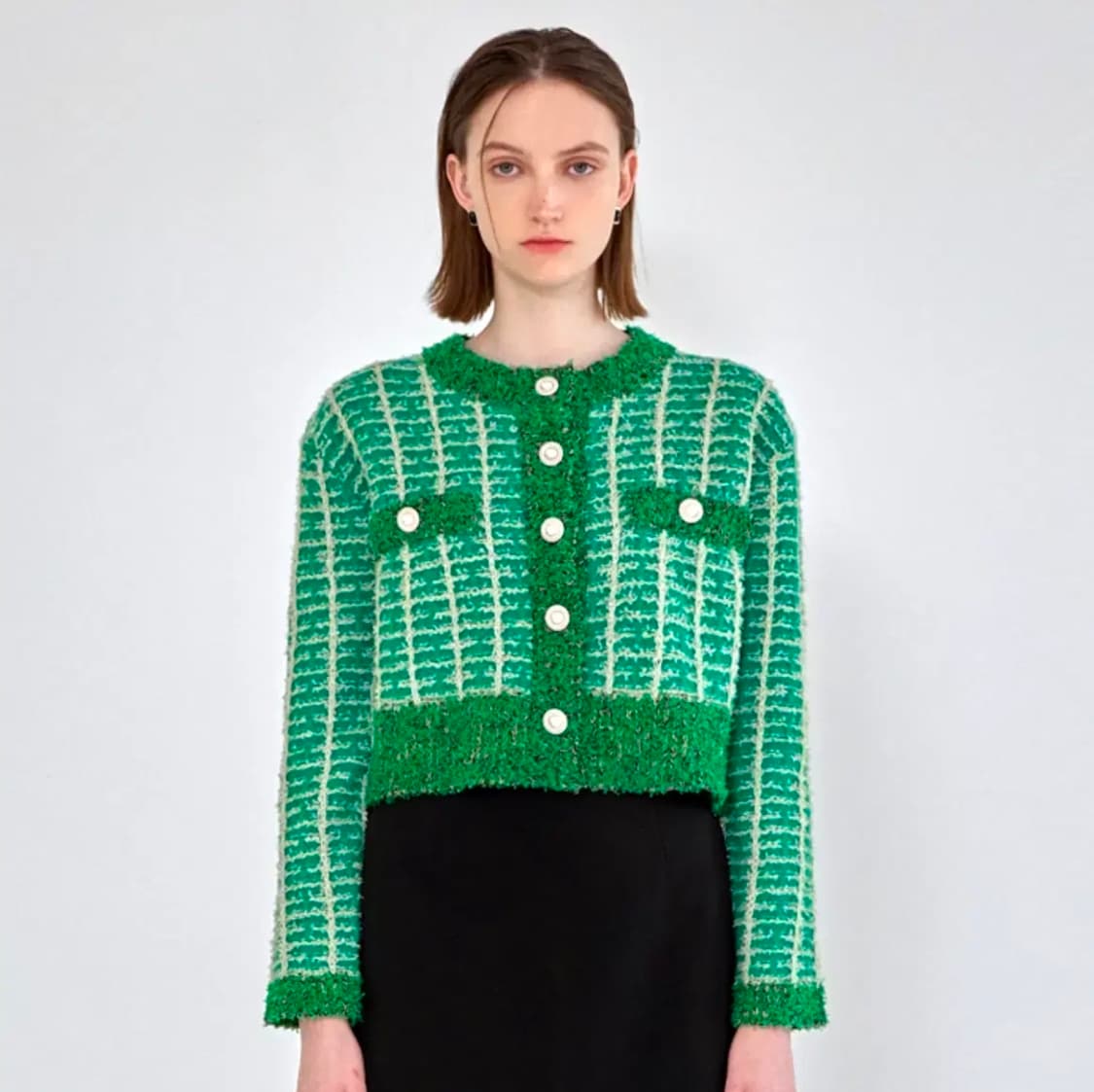 나인(NAIN) 페더 트위드 니트가디건 55-66 새상품 상품이미지2