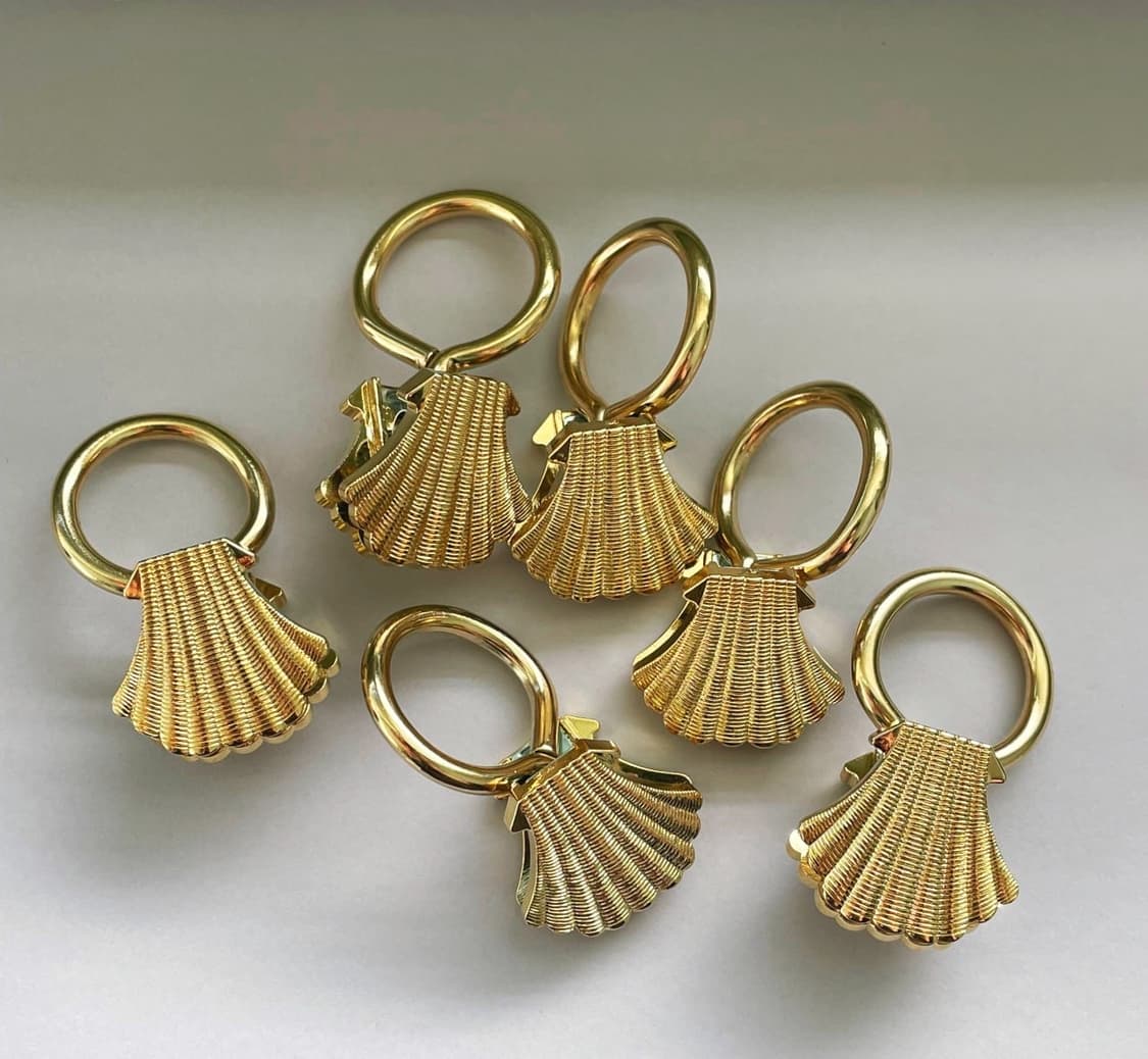  일본 빈티지 조개모양 커튼 클립 6개 세트 상품이미지3