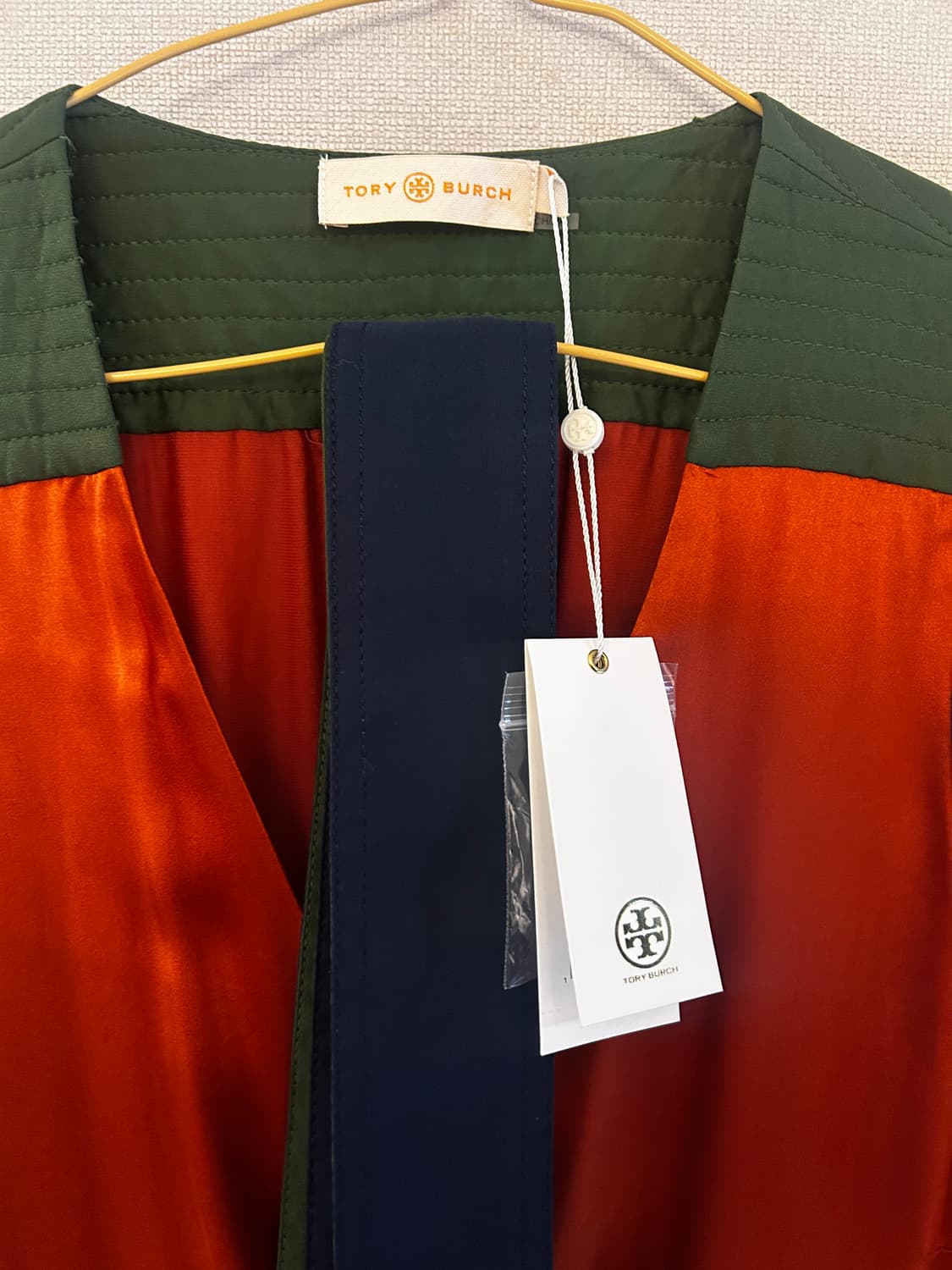 토리버치 컬러블록 실크 랩 드레스 판매 (택 달려있는 새 상품) 상품이미지3