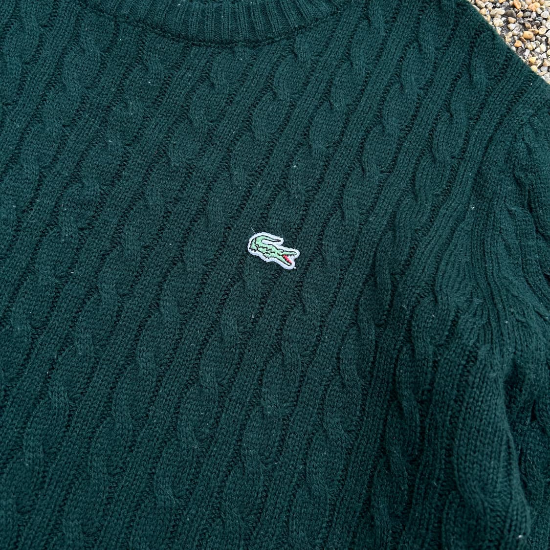 라코스테 그린 크루넥 케이블 니트 상품이미지4