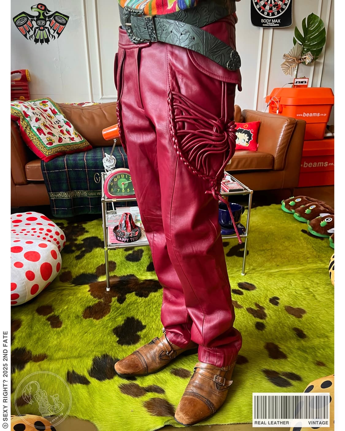 Vintage Real Lambskin 3D Leather Trouser 상품이미지1