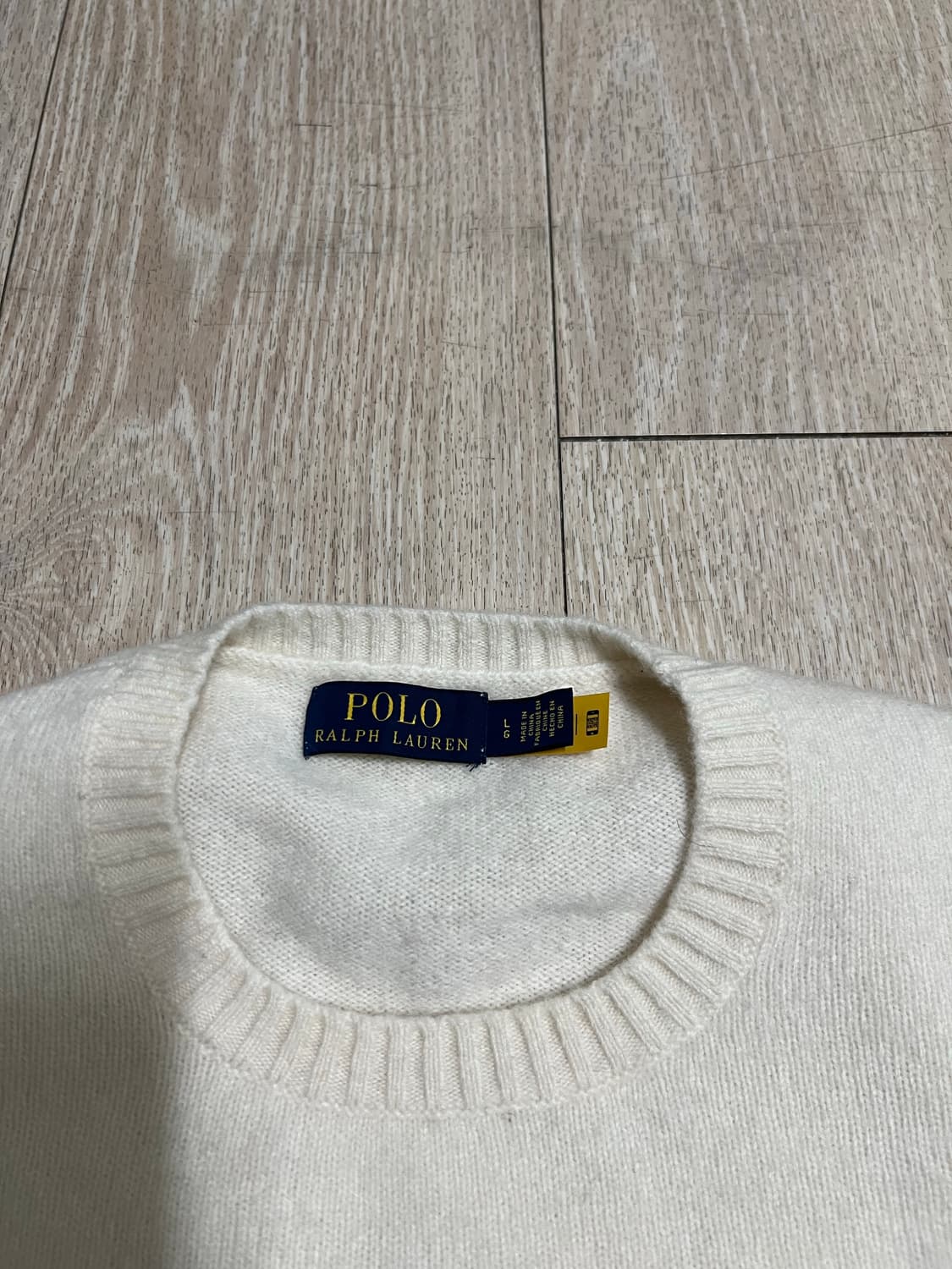폴로 랄프로렌 아이보리 니트 울 스웨터 L 상품이미지2
